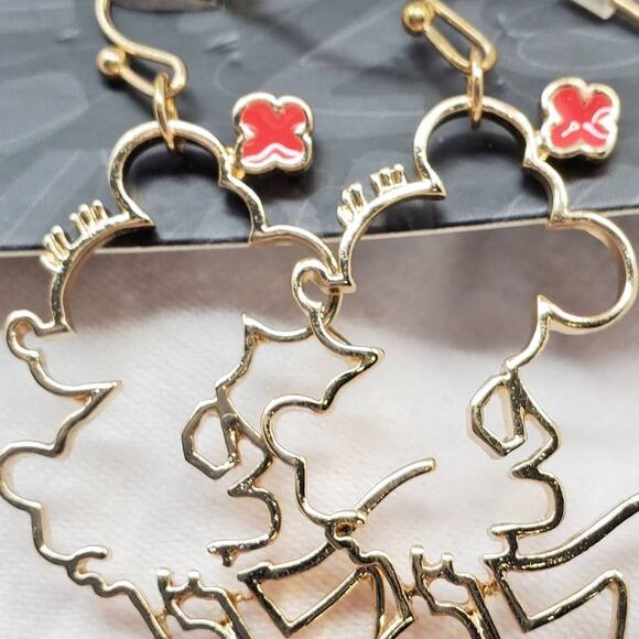 Disney Gold-Toned Minnie Mouse Silhouette Earrings - NIP - Picture 3 of 9